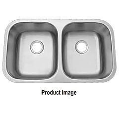 ADA Compliant 32-1/8” x 18” x 5-1/2” Stainless Steel Under-mount Kitchen Sink, 18 Gauge 50/50 Double Bowl