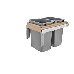 Rev-A-Shelf Double Soft-Close Top Mount 1.5" Face Frame Wood Waste Containers 15" x 24" x 17-7/8"