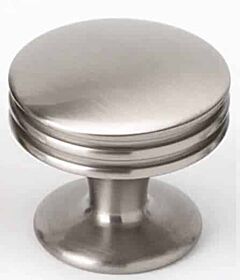 Alno Contemporary Style Unlacquered Brass Cabinet Hardware Knob, 1-3/8" (35mm) Diameter