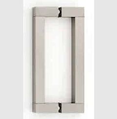 Alno Block 6" (152mm) Center to Center, 6-5/8" (168.5mm) Overall Length Back to Back Glass Door Pull, Unlacquered Brass