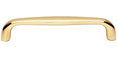 Alno Creations Ada 6" (152mm) Center to Center, Overall Length 6-1/2" Unlacquered Brass Cabinet Pull/Handle