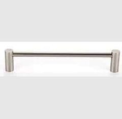 Alno Contemporary I 8" (203mm) Hole Centers, 8-5/8" (219mm) Overall Length Appliance Pull, Unlacquered Brass