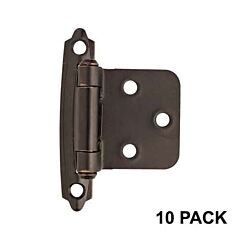 Variable Overlay Self-Closing, Face Mount Oil-Rubbed Bronze Hinge - 10 Pack