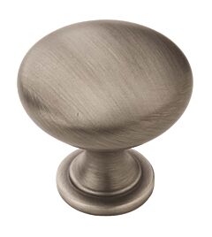 Allison Value 1-1/4 in (32 mm) Diameter 1 1/8 in (29 mm) Projection Antique Silver Cabinet Knob