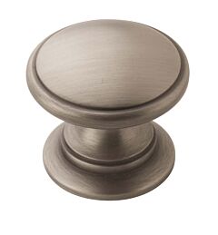 Allison Value 1-1/4 in (32 mm) Diameter 1 1/16 in (27 mm) Projection Antique Silver Cabinet Knob