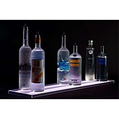 Rok Hardware Double Standard 24" (610mm) Wide LED Liquor Shelf with Wall Mount Brackets