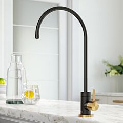 Kraus Purita 100% Lead-Free Kitchen Water Filter Faucet in Brushed Brass / Matte Black