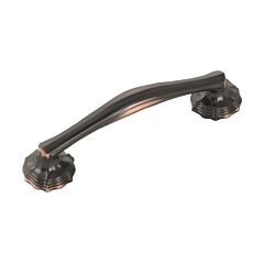 Verona Oil-Rubbed Bronze Highlighted 3 Inch (76mm) Center to Center, Overall Length 3-7/8 Inch, Belwith Keeler Cabinet Hardware Pull/Handle