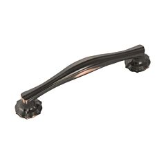 Verona Oil-Rubbed Bronze Highlighted 5-1/32 Inch (128mm) Center to Center, Overall Length 6-3/16 Inch, Belwith Keeler Cabinet Hardware Pull/Handle