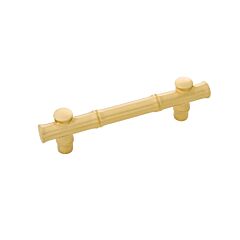 Junzi Satin Brass 3-3/4 Inch (96mm) Center to Center, Overall Length 5-5/16 Inch, Belwith Keeler Cabinet Hardware Pull/Handle