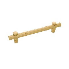 Junzi Satin Brass 5-1/32 Inch (128mm) Center to Center, Overall Length 6-3/4 Inch, Belwith Keeler Cabinet Hardware Pull/Handle