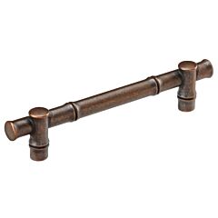 Junzi Dark Antique Copper 5-1/32 Inch (128mm) Center to Center, Overall Length 6-3/4 Inch, Belwith Keeler Cabinet Hardware Pull/Handle