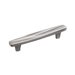Caspian Antique Pewter Nickel 3-3/4 Inch (96mm) Center to Center, Overall Length 5-1/4 Inch, Belwith Keeler Cabinet Hardware Pull/Handle