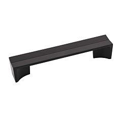 Avenue Matte Black 5-1/32 Inch (128mm) Center to Center, Overall Length 5-1/2 Inch, Belwith Keeler Cabinet Hardware Pull/Handle