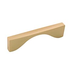 Channel Brushed Golden Brass 3-3/4 Inch (96mm) Center to Center, Overall Length 4-5/16 Inch, Belwith Keeler Cabinet Hardware Pull/Handle