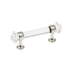 Luster Glass With Chrome 3 Inch (76mm), Overall Length 4-1/2 Inch, Belwith Keeler Cabinet Hardware Pull/Handle