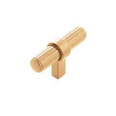 Sinclaire Cabinet Hardware T-Knob in Brushed Golden Brass, 2-3/8 (60mm) Inch Overall Length