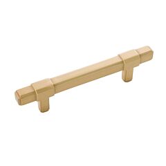 Monroe Brushed Golden Brass 3-3/4 Inch (96mm) Center to Center, Overall Length 5-7/8 Inch, Belwith Keeler Cabinet Hardware Pull/Handle