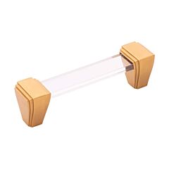 Belleclaire in Brushed Golden Brass 3-3/4 Inch (96mm) Center to Center, Overall Length 4-5/8 Inch Cabinet Hardware Pull/Handle