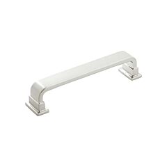 Brighton in Satin Nickel 5-1/16 Inch (128mm) Center to Center, Overall Length 5-5/8 Inch Cabinet Hardware Pull/Handle