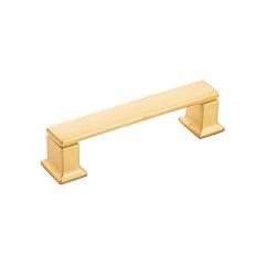 Cambridge in Brushed Golden Brass 3-3/4 Inch (96mm) Center to Center, Overall Length 4-1/2 Inch Cabinet Hardware Pull/Handle