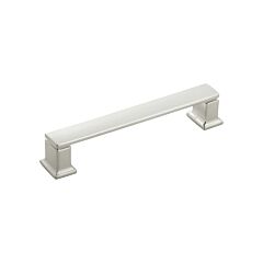 Cambridge in Satin Nickel 5-1/16 Inch (128mm) Center to Center, Overall Length 5-3/4 Inch Cabinet Hardware Pull/Handle