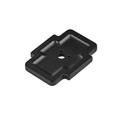 Coventry Knob Backplate in Matte Black 1-3/4 Inch Overall Length