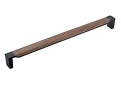 Fuse in Matte Black with Walnut 18 Inch (456mm) Center to Center, Overall Length 12-9/16 Inch Appliance Pull/Handle