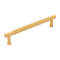 Verge Brushed Golden Brass 6-5/16 Inch (160mm) Center to Center, Overall Length 7-1/4 Inches, Belwith Keeler Cabinet Hardware Pull/Handle
