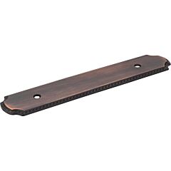 Jeffrey Alexander Backplates Collection 3-3/4" (96mm) Center to Center, 6" (152mm) Overall Length Brushed Oil Rubbed Bronze with Decorative Rope Finish  Cabinet Pull/Handle Backplate