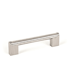Studio 5-1/32" (128mm) Center to Center, 5-5/8" (143mm) Overall Length Stainless Steel Cabinet Handle / Pull, Berenson Hardware
