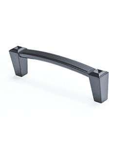 Connections 3-25/32" (96mm) Center to Center, 4-5/16" (110mm) Overall Length Black Cabinet Handle / Pull, Berenson Hardware