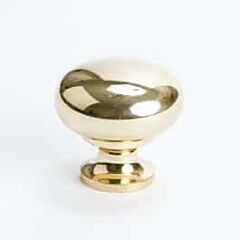 Plymouth Polished Brass Cabinet Knob, 1" (25.4mm) Overall Diameter, Berenson Hardware