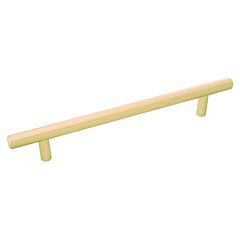 Contemporary Bar Pulls Royal Brass 6-5/16 Inch (160mm) Center to Center, Overall Length 8-5/8 Inch, Belwith Keeler Cabinet Hardware Pull/Handle 
