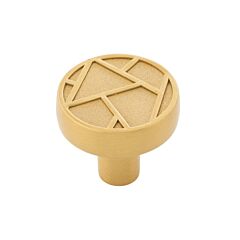 Cullet Cabinet Hardware Knob in Brushed Golden Brass, 1-3/8" (35mm) Inch Overall Diameter