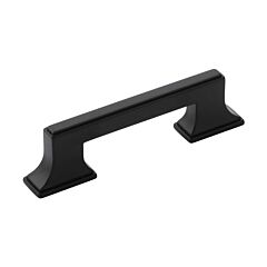 Brownstone in Matte Black 3-3/4 Inch (96mm) Center to Center, Overall Length 4-15/16 Inch Cabinet Hardware Pull/Handle