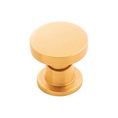 Urbane Cabinet Hardware Knob in Brushed Golden Brass, 1-1/4 (32mm) Inch Overall Diameter