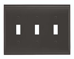 Candler 3 Toggle Black Bronze Wall Plate