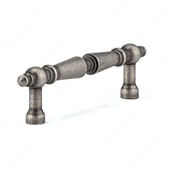 Traditional 3-1/2" (89mm) Center to Center, Length 4-5/8" (117.5mm) Pewter, Elegant Brass Cabinet Pull/Handle