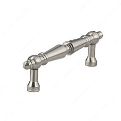 Traditional 3-1/2" (89mm) Center to Center, Length 4-5/8" (117.5mm) Brushed Nickel, Elegant Brass Cabinet Pull/Handle