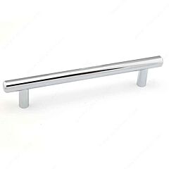 Rok Hardware Contemporary Euro Style Solid Metal Pull / Handle Chrome 3" (76 mm) Hole Centers, 4-9/16" Overall Length (Handles)