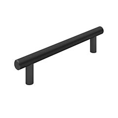 Contemporary Style 5-1/16" (128mm) Center to Center, 6-5/8" (168.5mm) Overall Length Textured Flat Black Kitchen Cabinet Pull/Handle
