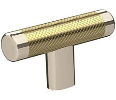 Amerock Esquire 2-5/8 in (67 mm) Length Polished Nickel/Golden Champagne Cabinet Knob
