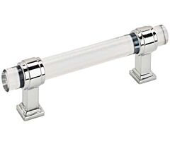 Amerock Glacio 3-3/4 in (96 mm) Center-to-Center Clear/Polished Chrome Cabinet Pull / Handle