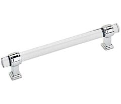 Amerock Glacio 6-5/16 in (160 mm) Center-to-Center Clear/Polished Chrome Cabinet Pull / Handle