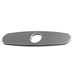 Rok Hardware 8" Wide, Oval Style Single Hole Deck Plate, Brushed Nickel