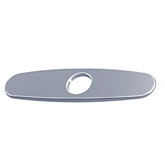 Rok Hardware 8" Wide, Oval Style Single Hole Deck Plate, Polished Chrome
