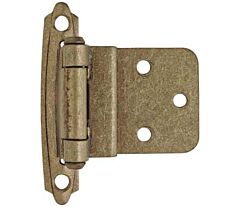 3/8in (10 mm) Inset Self-Closing, Exposed, Face Mount Bunished Brass Hinge - 2 Pack