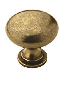 Allison Value 1-1/4 in (32 mm) Diameter 1 1/8 in (29 mm) Projection Burnished Brass Cabinet Knob
