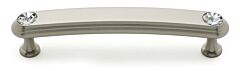 Alno Crystal 4" (102mm) Hole Centers, 4-3/4" (121mm) Overall Length Cabinet Hardware Pull / Handle, Satin Nickel